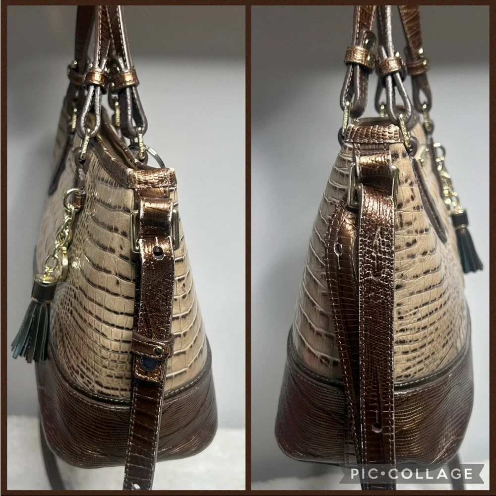 Brahmin Mini Asher Riesling Tri-Color Leather Tote - Picture 7 of 12